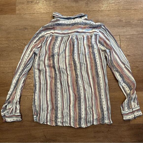 NWOT Anthropologie Dylan Valentina Lux Slub Striped Button Down Size S - Picture 2 of 5